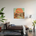 Cosmic UFO Pool Party Wood Wall Art Gallery Image 2