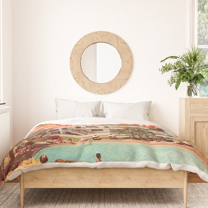 Cosmic UFO Pool Party Duvet Cover Gallery Image 3