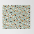 beagle scatter mint Throw Blanket Gallery Image 2