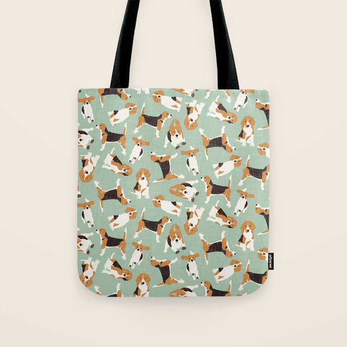 beagle scatter mint Tote Bag Gallery Image 1
