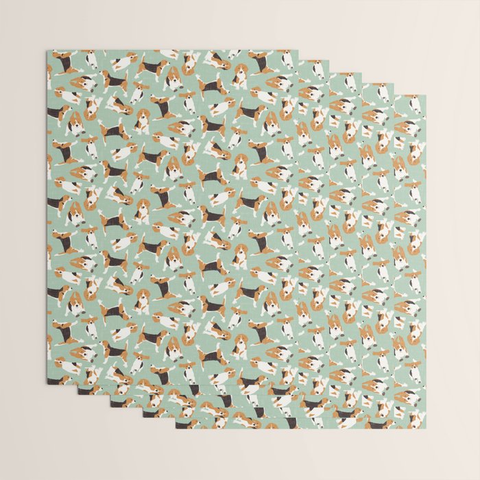 beagle scatter mint Wrapping Paper Gallery Image 3