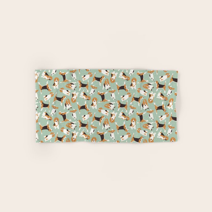 beagle scatter mint Bath Towel Gallery Image 1