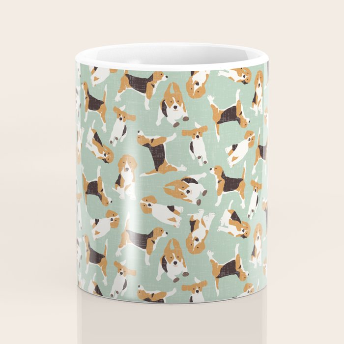 beagle scatter mint Coffee Mug Gallery Image 4