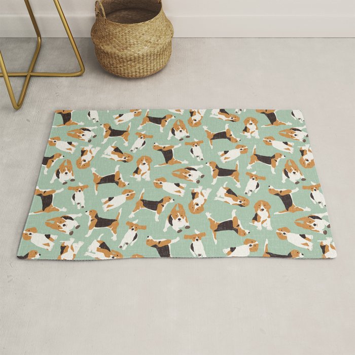 beagle scatter mint Rug Gallery Image 1