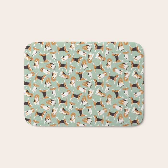 beagle scatter mint Bath Mat Gallery Image 1