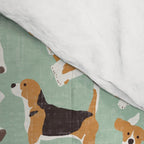 beagle scatter mint Comforter Gallery Image 4