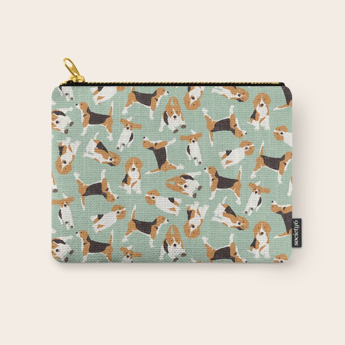 beagle scatter mint Carry All Pouch Gallery Image 1
