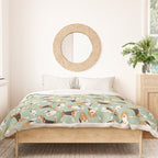 beagle scatter mint Duvet Cover Gallery Image 3