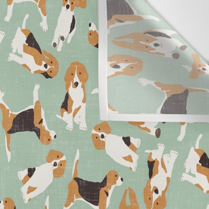 beagle scatter mint Wall Tapestry Gallery Image 3