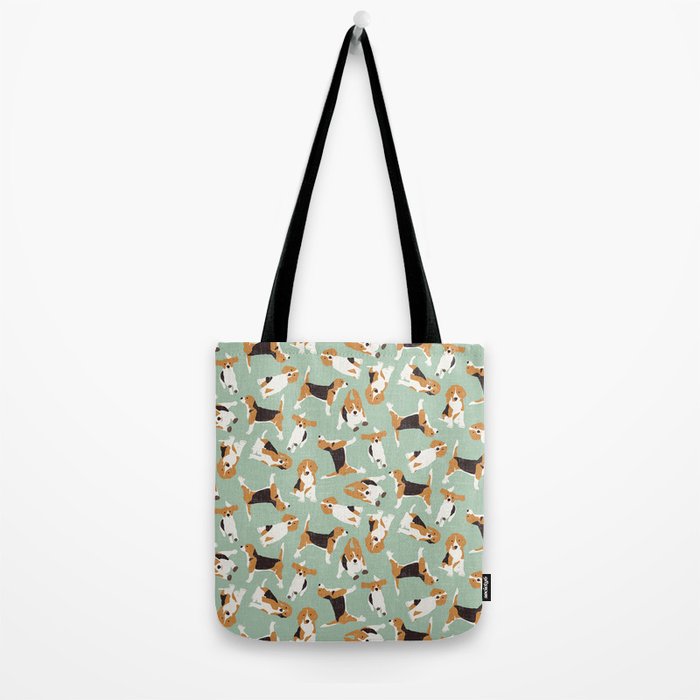 beagle scatter mint Tote Bag Gallery Image 2
