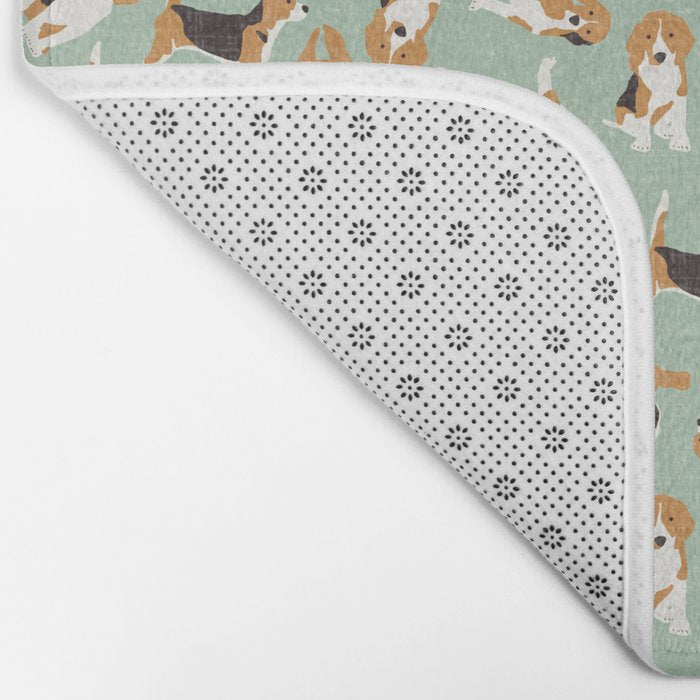 beagle scatter mint Bath Mat Gallery Image 2