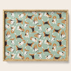 beagle scatter mint Serving Tray Gallery Image 1