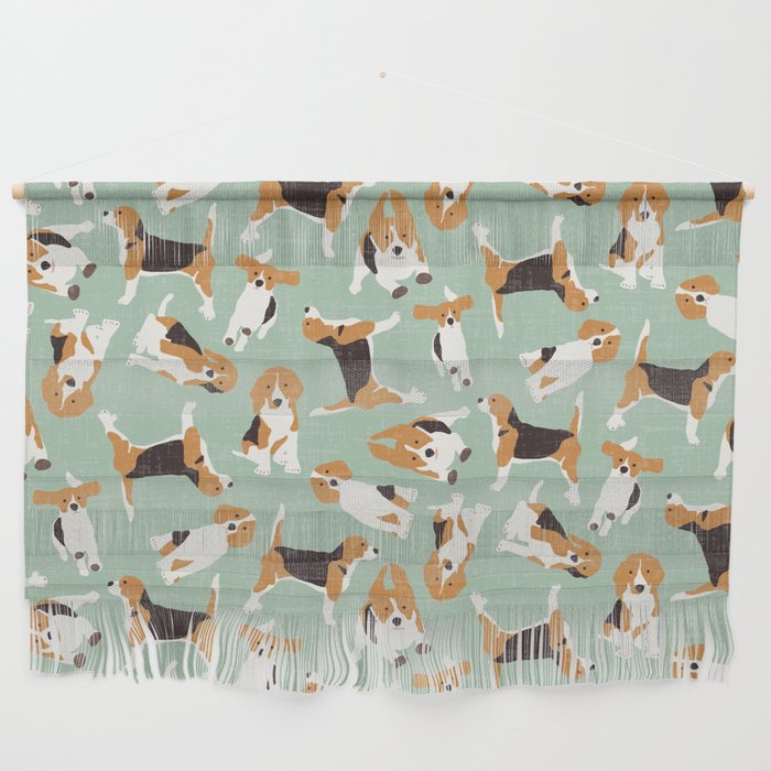beagle scatter mint Wall Hanging Gallery Image 1