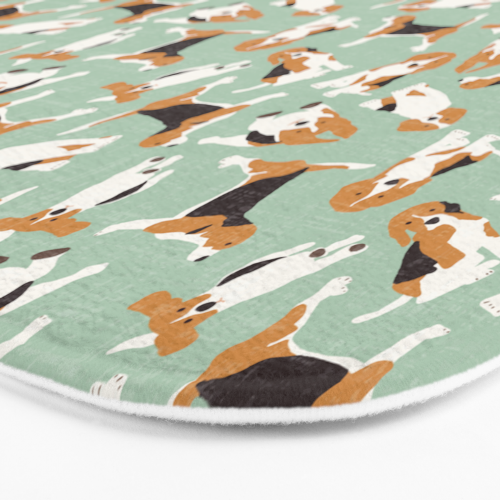 beagle scatter mint Bath Mat Gallery Image 3