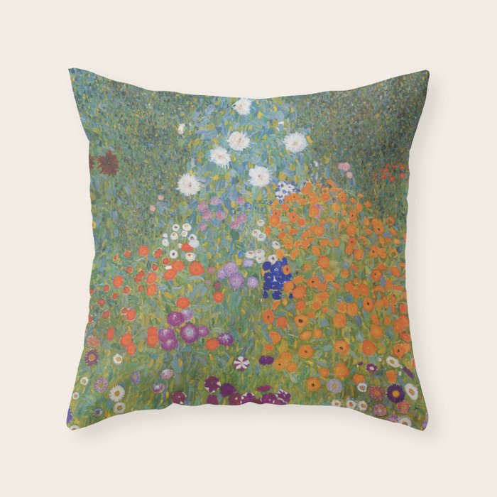 Bauerngarten by Gustav Klimt, 1907 Throw Pillow Gallery Image 6