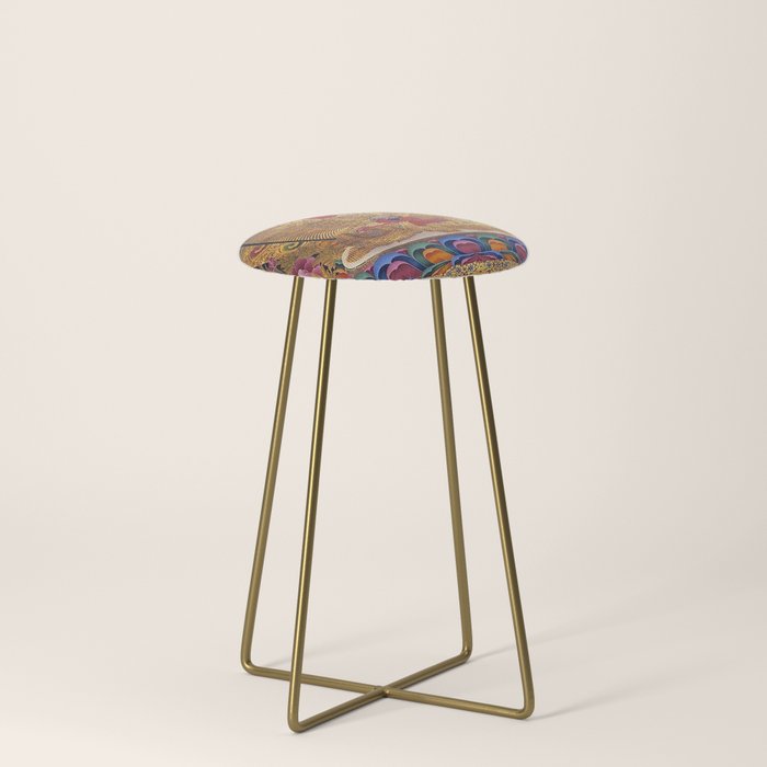 Amitabha Buddha Golden Shambala Thangka Stool Gallery Image 4