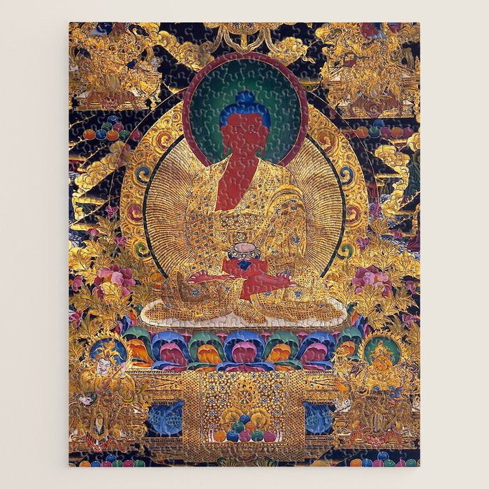 Amitabha Buddha Golden Shambala Thangka Jigsaw Puzzle Gallery Image 1