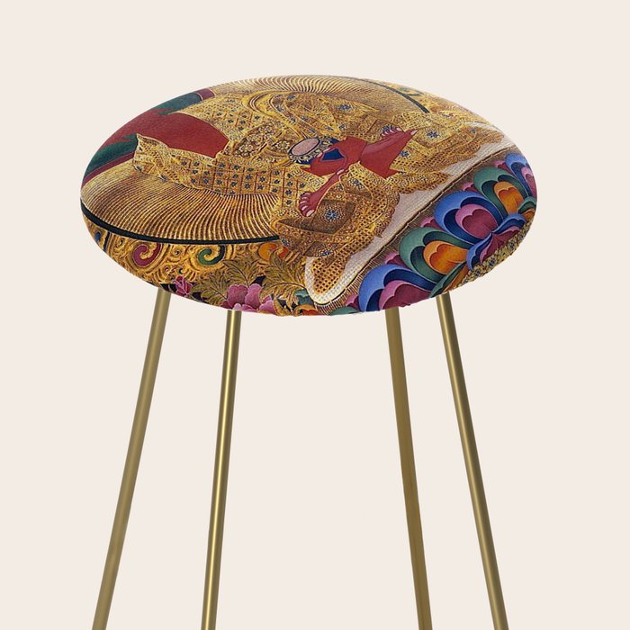 Amitabha Buddha Golden Shambala Thangka Stool Gallery Image 2