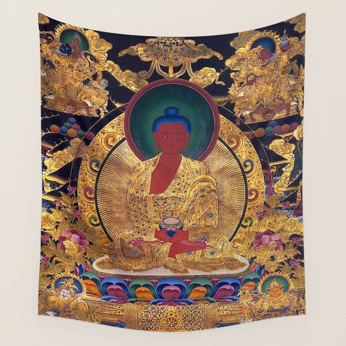 Amitabha Buddha Golden Shambala Thangka Wall Tapestry Gallery Image 4