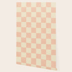 Checkers - peach pink and cream Wallpaper Gallery Image 2