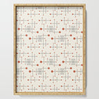 Mid Century Atomic Age Pattern Orange and Cream Serving Tray Gallery Image 1