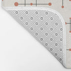 Mid Century Atomic Age Pattern Orange and Cream Bath Mat Gallery Image 2