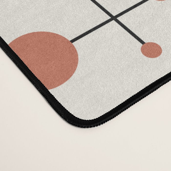 Mid Century Atomic Age Pattern Orange and Cream Desk Mat Gallery Image 4