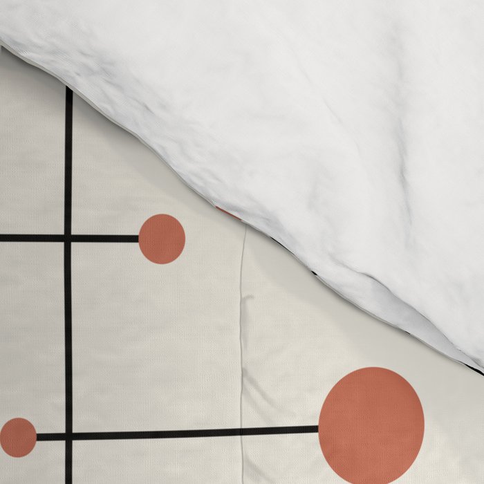 Mid Century Atomic Age Pattern Orange and Cream Comforter Gallery Image 4