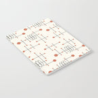 Mid Century Atomic Age Pattern Orange and Cream Notebook Gallery Image 2