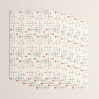 Mid Century Atomic Age Pattern Orange and Cream Wrapping Paper Gallery Image 3