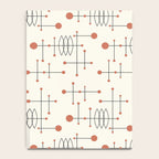 Mid Century Atomic Age Pattern Orange and Cream Notebook Gallery Image 4