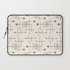 Mid Century Atomic Age Pattern Orange and Cream Laptop Sleeve Gallery Image 1