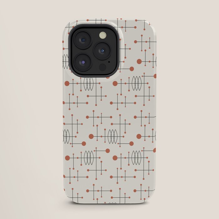 Mid Century Atomic Age Pattern Orange and Cream iPhone Case Gallery Image 27