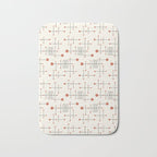 Mid Century Atomic Age Pattern Orange and Cream Bath Mat Gallery Image 1