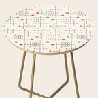 Mid Century Atomic Age Pattern Orange and Cream Side Table Gallery Image 2