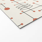 Mid Century Atomic Age Pattern Orange and Cream Welcome Mat Gallery Image 2