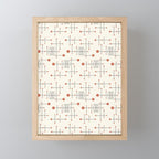 Mid Century Atomic Age Pattern Orange and Cream Mini Art Print Gallery Image 1