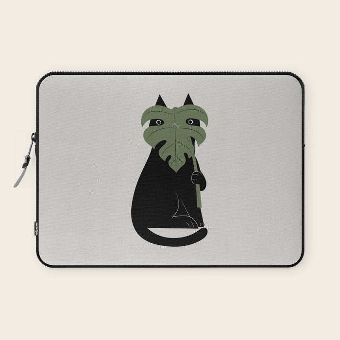Cat and Plant 14: Monster-a Laptop Sleeve Gallery Image 1