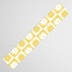 Yellow And White Checkered Flower Pattern Table Runner Gallery Image 3