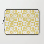 Yellow And White Checkered Flower Pattern Laptop Sleeve Gallery Image 1