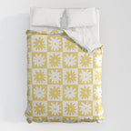 Yellow And White Checkered Flower Pattern Comforter Gallery Image 6