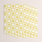 Yellow And White Checkered Flower Pattern Wrapping Paper Gallery Image 3