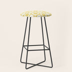 Yellow And White Checkered Flower Pattern Stool Gallery Image 1