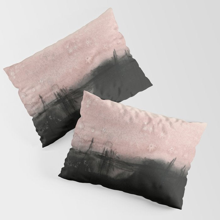 faded pink over black Pillow Sham Gallery Image 3