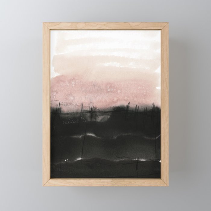 faded pink over black Mini Art Print