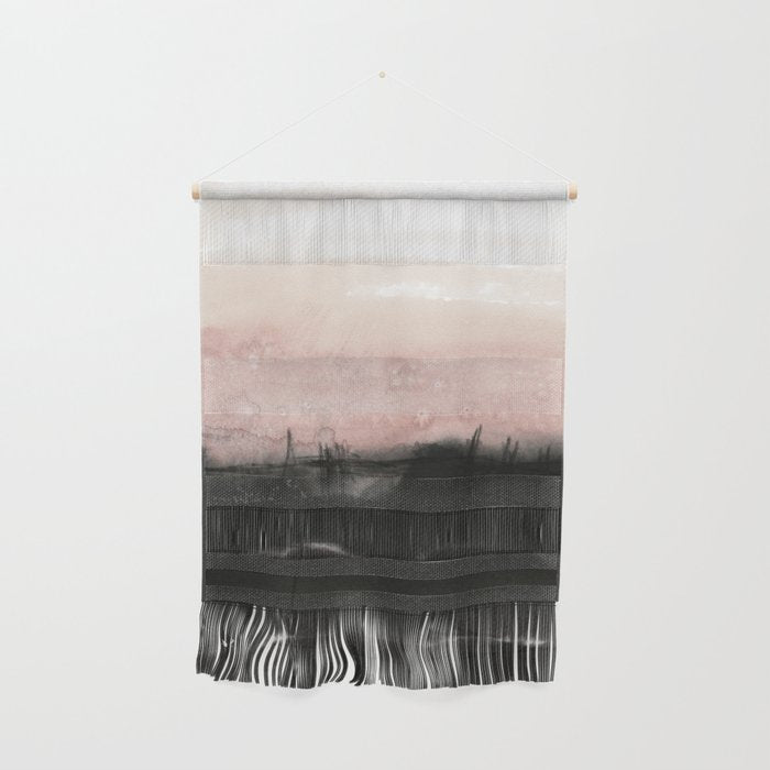 faded pink over black Wall Hanging