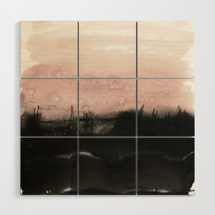 faded pink over black Wood Wall Art Gallery Image 1