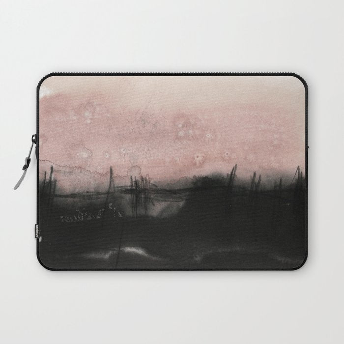 faded pink over black Laptop Sleeve Gallery Image 1