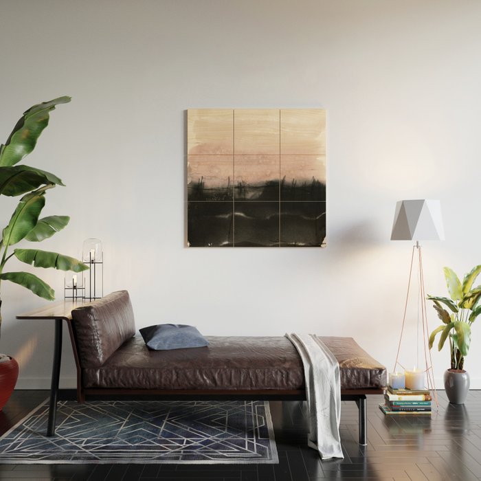 faded pink over black Wood Wall Art Gallery Image 2