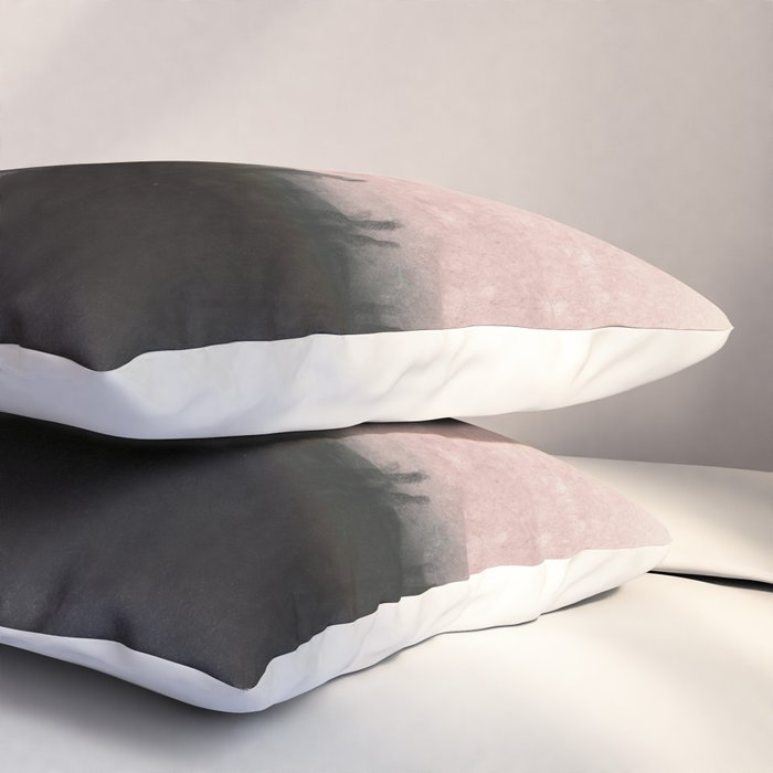 faded pink over black Pillow Sham Gallery Image 3